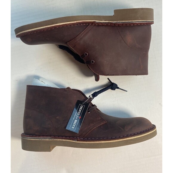 NEW Clarks Men's Bushacre 2 Chukka Ankle Boots Aubergine Leather Size 7 M Macy’s - Picture 8 of 11